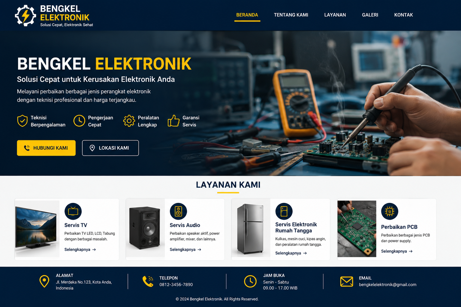 Website Bengkel Elektronik